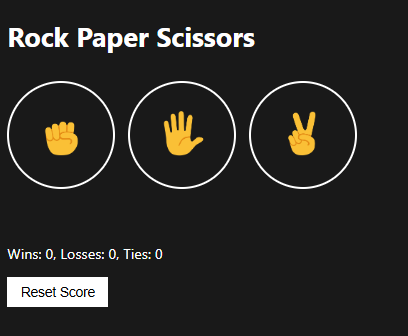 Rock Paper Scissors game interface showing gameplay